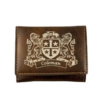 Coleman Irish Coat of Arms Rustic Leather Wallet - £19.62 GBP