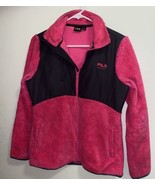 Fila Sport Women’s Jacket Coat Pink &amp; Gray S Small Bust 34” Full Zip Plush - £11.95 GBP