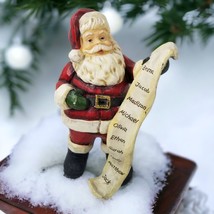 Santa Claus Figurine Naughty &amp; Nice List Resin Christmas Holiday Decor 8&quot; Figure - £15.93 GBP