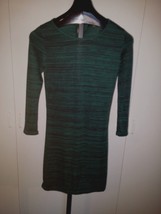 HYPE LS GREEN KNIT FITTED DRESS-JR L-NWT-COTTON/RAYON/SPANDEX-ADORABLE-C... - £6.80 GBP
