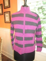 Tommy Hilfiger Zip Up Striped Cardigan Sweater Size Large Pre-Owned - $14.99