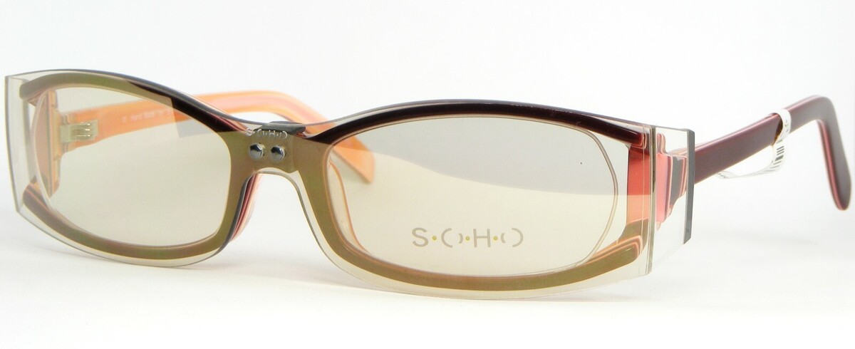 SOHO SH011 Rouge Bordeaux/Rose/Orange Lunettes W / Clip Sur 50-18-130mm - $96.02