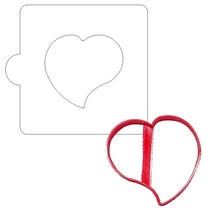 Heart Shape Rain Drop Stencil And Cookie Cutter Set USA Made LSC3118 - £3.95 GBP