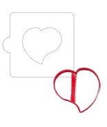 Heart Shape Rain Drop Stencil And Cookie Cutter Set USA Made LSC3118 - $6.76 CAD