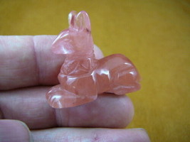 Y-DOG-LD-555) Egyptian GOD ANUBIS PINK STRAWBERRY carving figurine littl... - $14.01