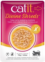 [Pack of 2] Catit Divine Shreds Tuna with Shrimp and Pumpkin 2.65 oz - £16.47 GBP