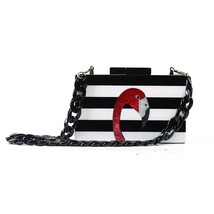 Ashion wallet european luxury handbag elegant black white woman stripe acrylic flamingo thumb200