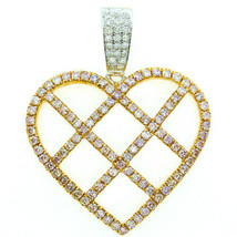 Real 0.89ct Natural Fancy Pink Diamonds Heart Pendant Necklace 18K Rose Gold 4G - £3,232.64 GBP
