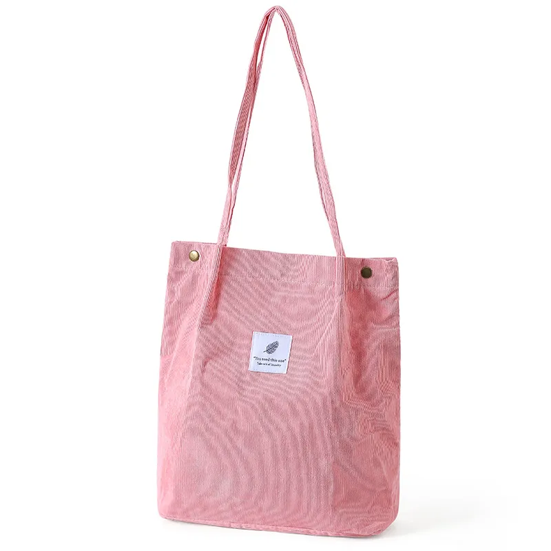 Corduroy Shoulder Women Bag Bright pink B - £9.47 GBP