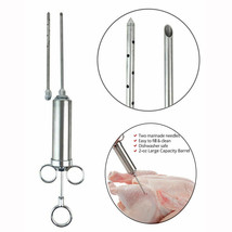 2Oz Stainless Steel Turkey Meat Marinade Injector Needles Grill Bbq Than... - £24.45 GBP
