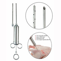 2Oz Stainless Steel Turkey Meat Marinade Injector Needles Grill Bbq Than... - £23.28 GBP