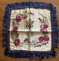 Military Mother Pillow Sham Cover Satin &amp; Fringe Roses and Verse  - $4.00