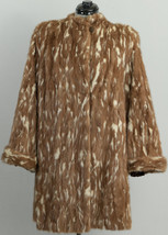 Vintage Carmel and Beige Short Haired Sheared Spotted Fur Coat - £300.58 GBP