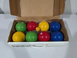 Sportcraft Bocce Wooden Ball Set w Pallino Ball Orig Box Made in Italy VINTAGE - £48.72 GBP