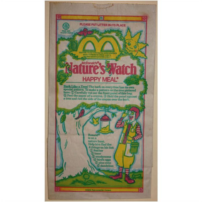 1992 McDonalds Nature&#39;s Watch Happy Meal Bag - $4.00