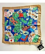 Moschino Boutique Square Silk Scarf Playing Cards 19&quot; x 19&quot; - £64.22 GBP