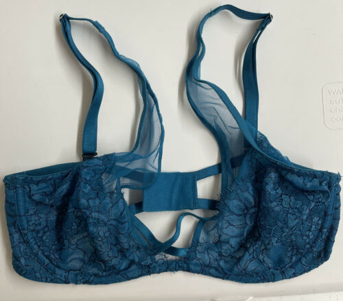 Victoria's Secret 34D Very Sexy Unlined Plunge Demi Bra Turquoise