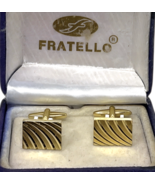 Swank MidCentury Gold Tone Cufflinks Textured Rectangle Classic Men’s Fo... - $19.99