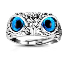 Eye Owl Ring Retro Animal Open Ring Adjustable FOR good luck and prosperity. - £11.86 GBP