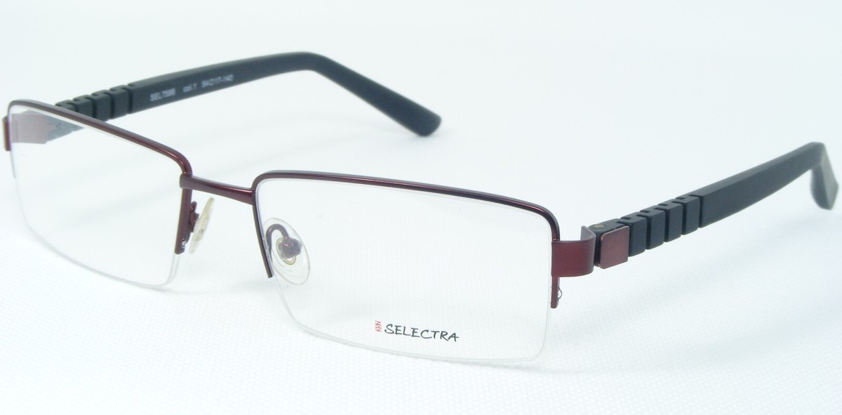 SELECTRA SEL7588 1 Bordeaux/Noir Unique Lunettes Monture 54-17-140mm - $81.44