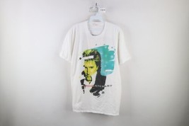 Vintage 90s Mens XL Spell Out Vagabond Tour Rod Stewart Band T-Shirt White USA - £54.76 GBP