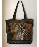 Laurel Burch Moroccan Mares Brown Canvas Mini Tote Bag - £69.92 GBP