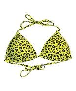 Joe Boxer Tie Push Up Bikini Top Neon Green &amp; Black Leopard Scene Kid Y2... - $5.90