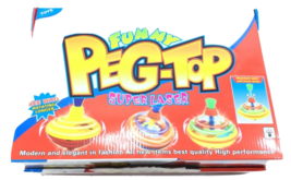 6 FUNNY PEG-TOP SUPER LASER SPINNING MUSICAL LIGHT KIDS TOYS BIRTHDAY PA... - $32.67
