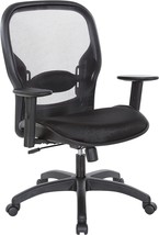 Office Star&#39;S Em Series Deluxe Screen Back And Mesh Seat Chair In Icon Black Has - £169.94 GBP