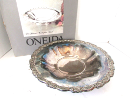 VINTAGE ONIEDA DU MAURIER 12&quot; SILVERPLATE CENTERPIECE BOWL SHORT FOOTED ... - $224.23 MXN