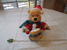 Santa drummer Winnie the Pooh Disney Store mini Bean bag 2001 Halloween ... - $12.86