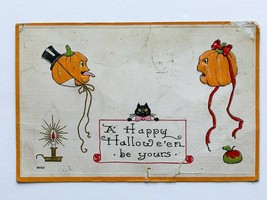 FREE SHIP: Antique RARE Halloween Postcard -  1916 &quot;A Happy Halloween Be Yours&quot; - £33.63 GBP