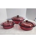 VTG VISIONS Ribbed 6 Piece Set Corning Ware Covered Round Dish  Lids Cra... - €68,22 EUR