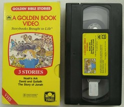 VHS Golden Bible Stories 3 Stories Noah&#39;s Ark David Goliath Story of Jonah 1986 - £12.86 GBP