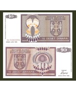 Bosnia-Herzegovina P133a,10 Dinara, 1993 UNC - Serbian Republic - $2.33