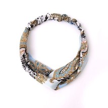 Nollia Ladies Criss Cross Elastic Stretch Headband Blue Paisley Animal P... - $10.69