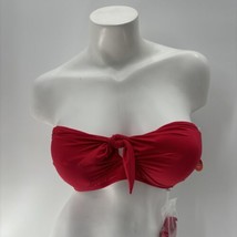 NWOT Seafolly Women&#39;s Dd Tie Front Bandeau Bikini Top Red Size 8 - £18.50 GBP