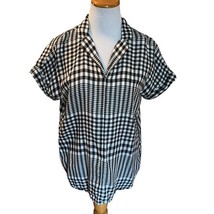 Beach Lunch Lounge Gingham Plaid Cuffed Button-Up Shirt Style LCT5020 Wo... - $120.13 MXN