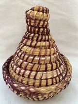Moroccan Hand Woven Lidded Berber Basket - £18.81 GBP
