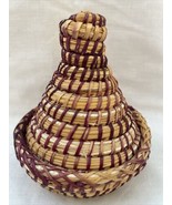 Moroccan Hand Woven Lidded Berber Basket - £18.62 GBP
