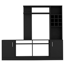 78" Black Particle Board Open Shelving Entertainment Center - $15,447.35 MXN