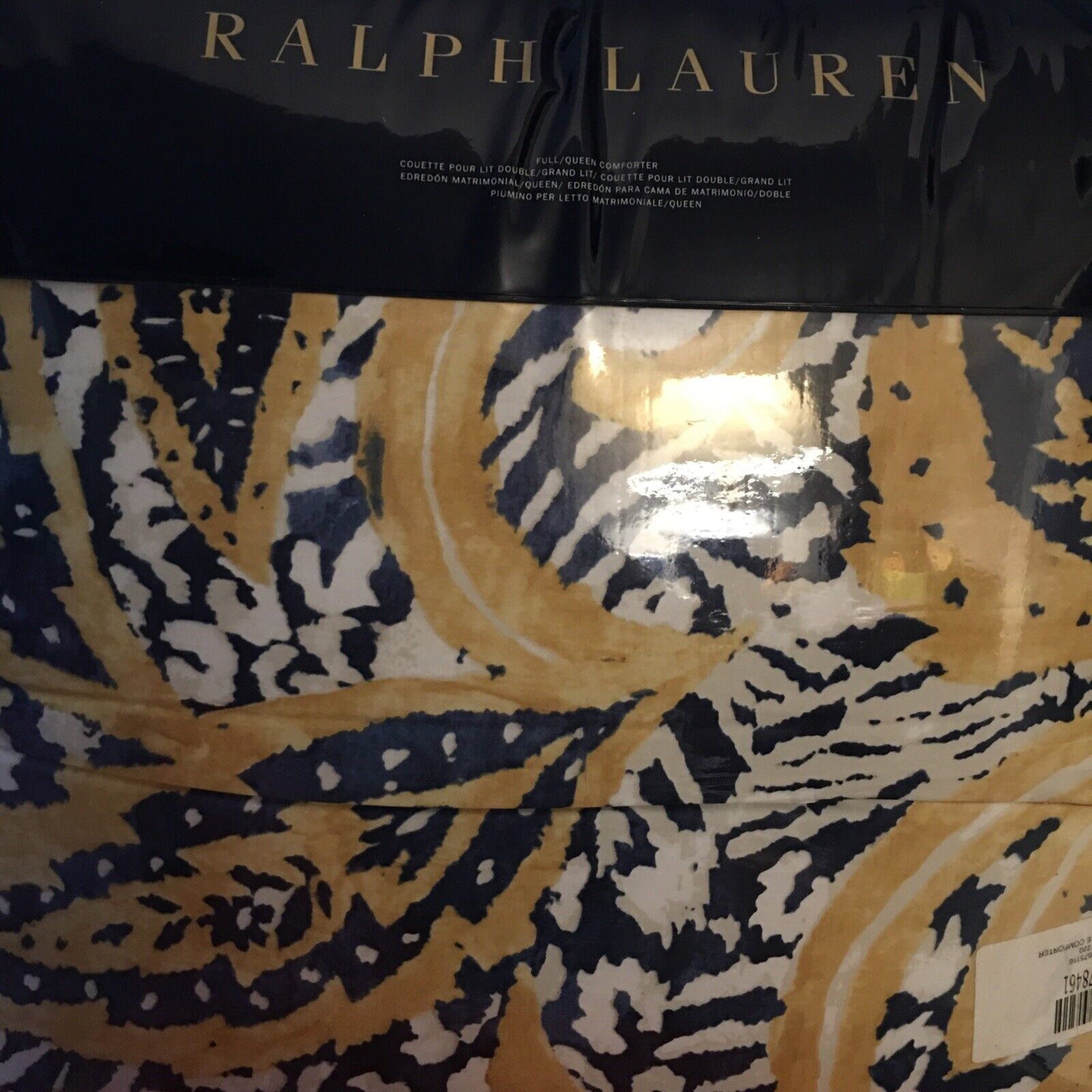 Primary image for Ralph Lauren PARROT CAY RHYLEE BL YEL WHT PAISLEY 9pc F/Q  COMF QN SHEET SET NIP
