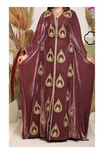 Velvet Long Fancy Moroccan Wedding Caftan Dubai Kaftan Islamic Gown Abay... - $117.90