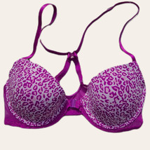 Hers By Herman Bra Purple Animal Print Size 32B Push Up Bra New - $13.54