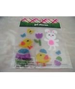 NEW EASTER  BUNNY &amp; CHICK GEL CHARMS Window Clings EGGS Decals Butterfly... - £10.85 GBP