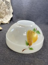 Vintage Fire King Gay Fad Mixing Bowl Milk Glass White w/Fruit And Grapes 6” - £7.39 GBP