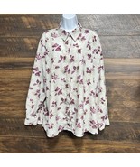 ALFRED DUNNER Womens Shirt Size 24 Long Sleeve Floral Print Button Poly Top - $284.14 MXN