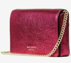 Kate Spade Spencer Chain Crossbody Wallet Metallic Pink Clutch PWR00158 NWT FS - £75.39 GBP