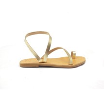 Leather women sandals summer shoes white black gold natural - $73.00