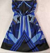 Express Mini Dress Womens S/P Blue Geo Print 100% Polyester Sleeveless P... - $11.00